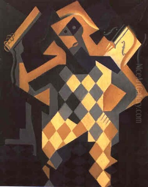 L'arlequin Au Violon Oil Painting by Juan Gris