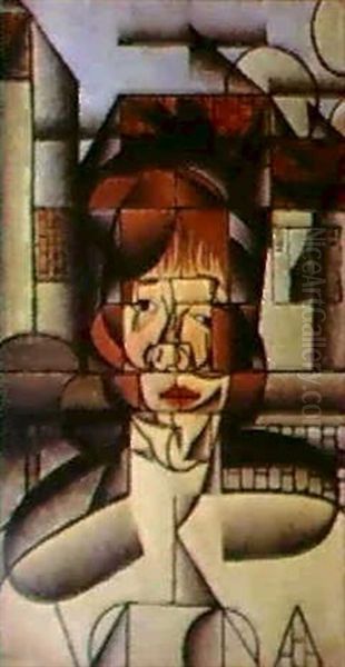 Portrait De Germaine Raynal Oil Painting by Juan Gris