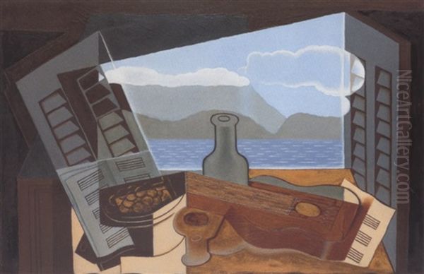 La Fenetre Ouverte Oil Painting by Juan Gris