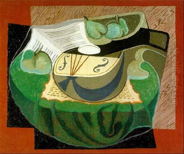 La Mandoline Sur La Table Oil Painting by Juan Gris