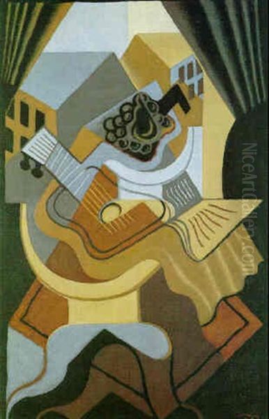 Le Gueridon Devant La Fenetre Oil Painting by Juan Gris