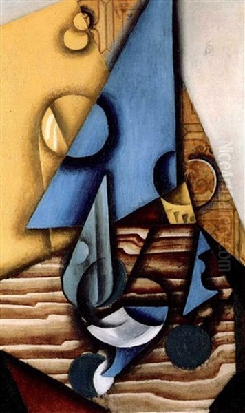 Verres Sur Une Table Oil Painting by Juan Gris