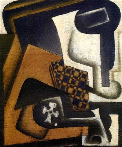 Le Verre Oil Painting by Juan Gris