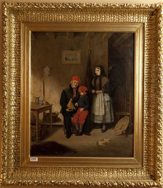 La Famille Du Pecheur Breton Oil Painting by Ernest Henri Griset