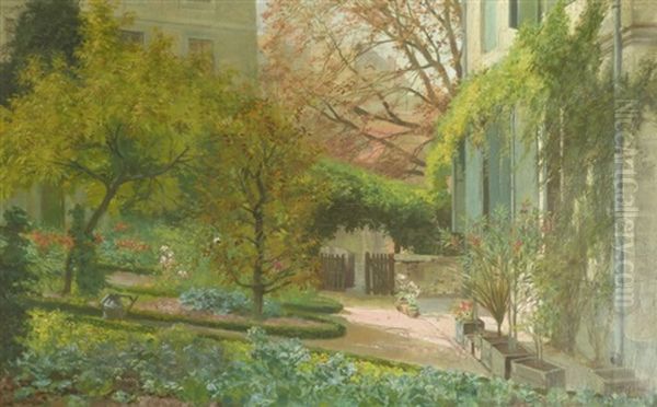 Vue Sur Un Jardin Oil Painting by Francois Adolphe Grison