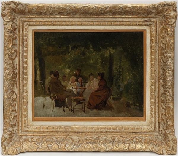 La Conversation Oil Painting by Francois Adolphe Grison