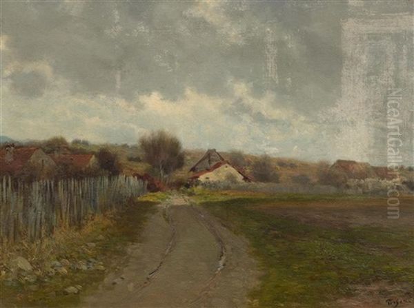 Chemin Apres La Pluie A Annemasse Oil Painting by Francois Adolphe Grison