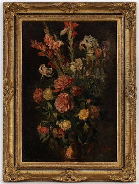 Bouquet De Fleurs Oil Painting by Francois Adolphe Grison