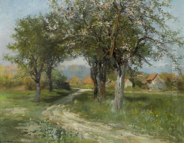 Fin De Printemps Oil Painting by Francois Adolphe Grison