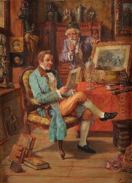 Der Besuch Beim Antiquar Oil Painting by Francois Adolphe Grison