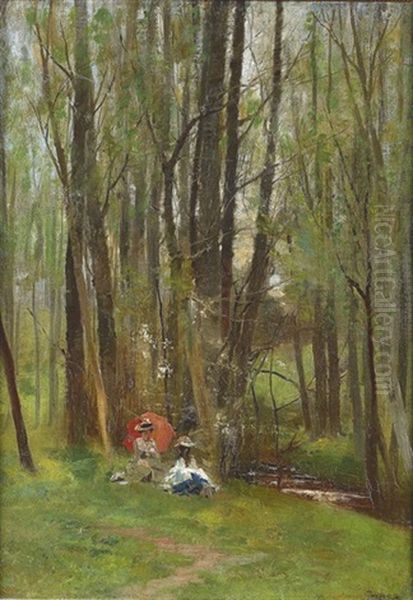 Au Printemps Oil Painting by Francois Adolphe Grison