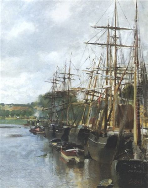 St. Valery Sur Somme Oil Painting by Francois Adolphe Grison