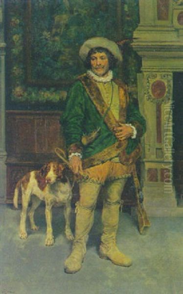 Portrat Eines Jagers In Historischer Tracht Oil Painting by Francois Adolphe Grison