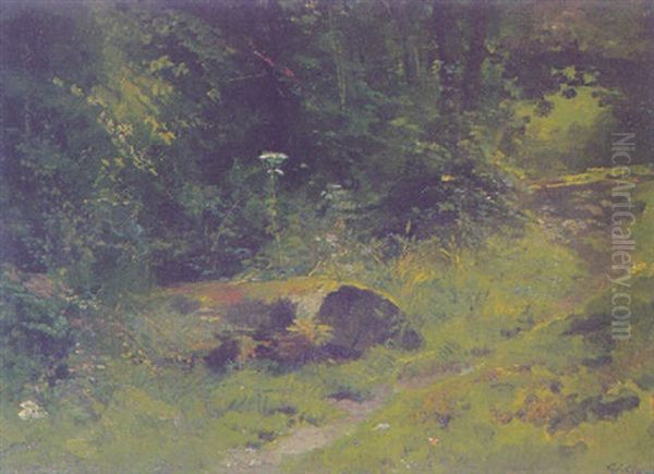 Pfad Im Wald Oil Painting by Francois Adolphe Grison