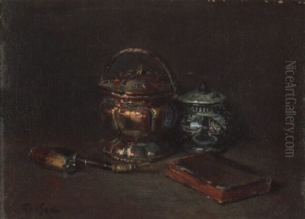 Tabatiere Et Pipe Oil Painting by Francois Adolphe Grison