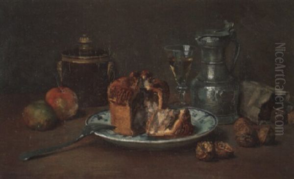 Pate, Channe Et Noix Oil Painting by Francois Adolphe Grison