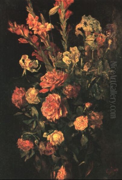 Blumenstilleben Oil Painting by Francois Adolphe Grison