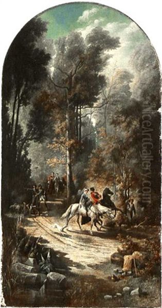 The Hunting Party Oil Painting by Francois Adolphe Grison