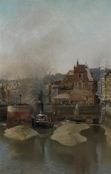 Harbour Oil Painting by Nikolai Nikolaevich Gritsenko