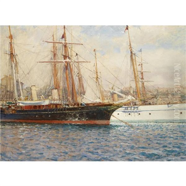 The Harbour Oil Painting by Nikolai Nikolaevich Gritsenko