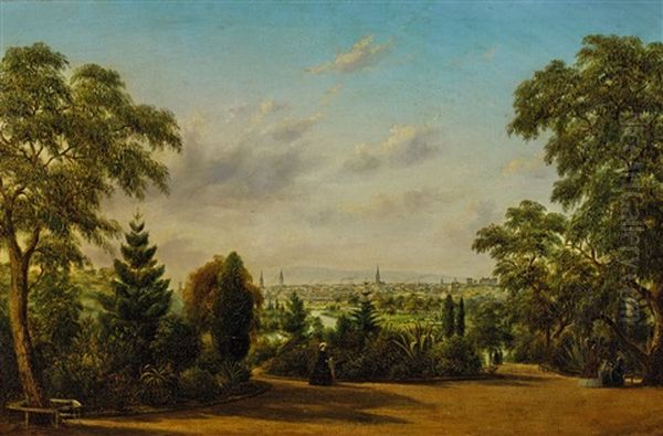 Melbourne From The Botanical Gardens Oil Painting by Henry C. Gritten