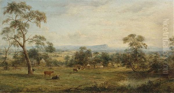 Farmhouse Oil Painting by Henry C. Gritten