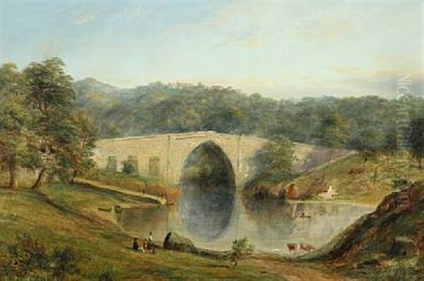 View Of Brige Of Don Or Brig O'balgownie, Aberdeenshire Oil Painting by Henry C. Gritten