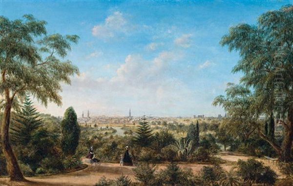 View Of Melbourne Looking Across The Yarra From The Botanical Gardens by Henry C. Gritten