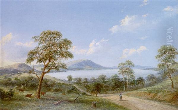 The Yan Yean From The Woodstock Road Oil Painting by Henry C. Gritten