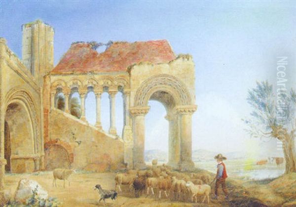 Old Gateway To The Ancient Mint At Canterbury Oil Painting by Henry C. Gritten