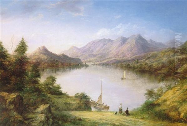 Scottish Lake District Oil Painting by Henry C. Gritten