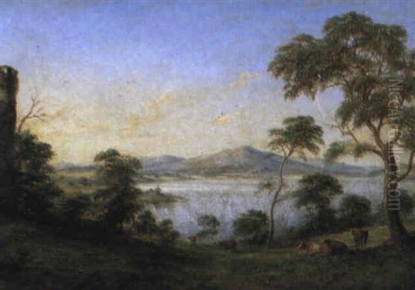 View Of The Yan Yean From Bear's Castle Oil Painting by Henry C. Gritten