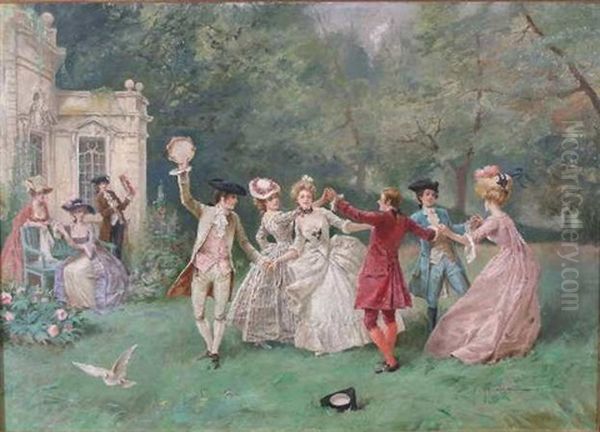 The Dancing Party Oil Painting by Eugene Grivaz