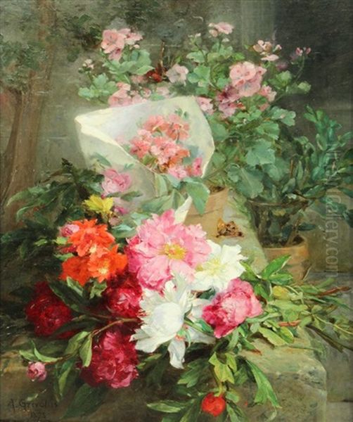 Les Fleurs De Printemps Oil Painting by Antoine Grivolas