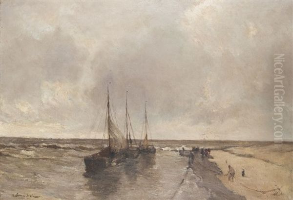 On The North Sea Oil Painting by German Grobe