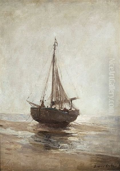 Das Fischerboot Oil Painting by German Grobe