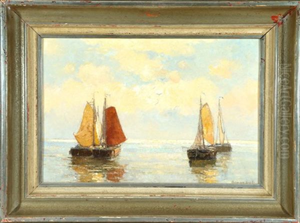 Segelboote Auf Ruhiger See Oil Painting by German Grobe