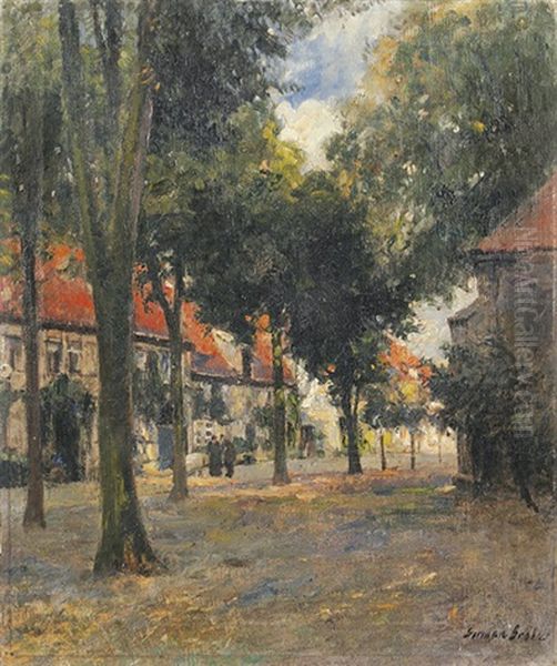 Strase In Einem Hollandischen Dorf Oil Painting by German Grobe