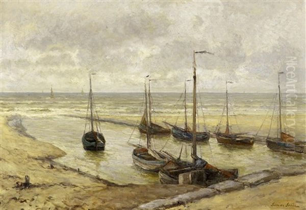 Mundung Am Alten Rhein - Bei Katwijk Oil Painting by German Grobe