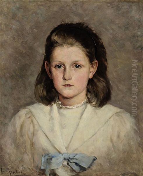 Madchenportrait Oil Painting by Hermann Groeber