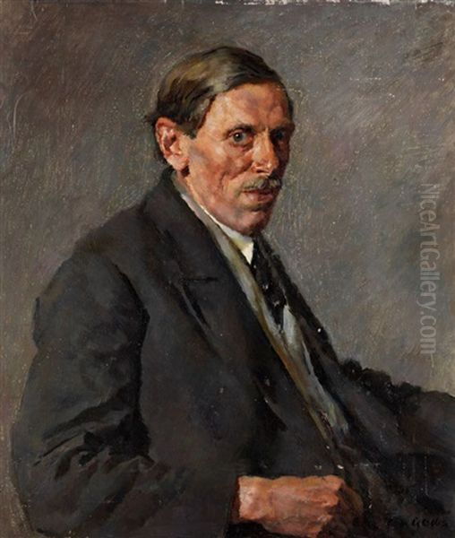 Portrait Eines Alteren Mannes Oil Painting by Hermann Groeber