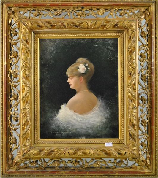 Portrait De Dame De Profil Oil Painting by Georges Groegaert