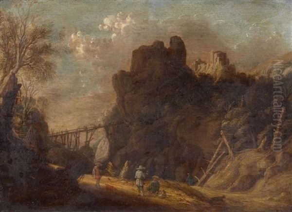 Gebirgige Landschaft Mit Figurenstaffage Oil Painting by Pieter Anthonisz van Groenewegen