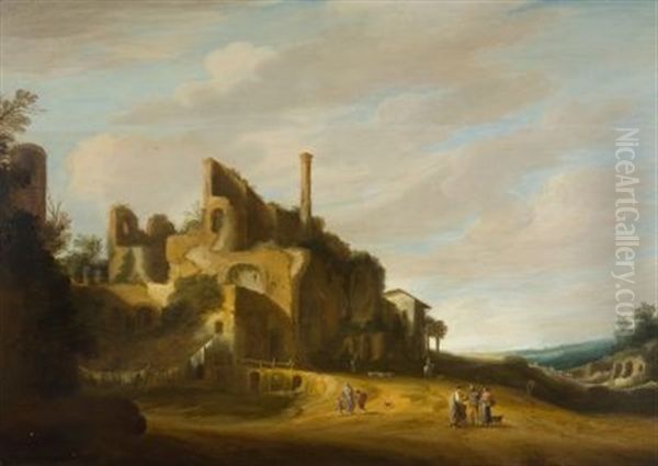 Sudliche Landschaft Mit Ruine Oil Painting by Pieter Anthonisz van Groenewegen