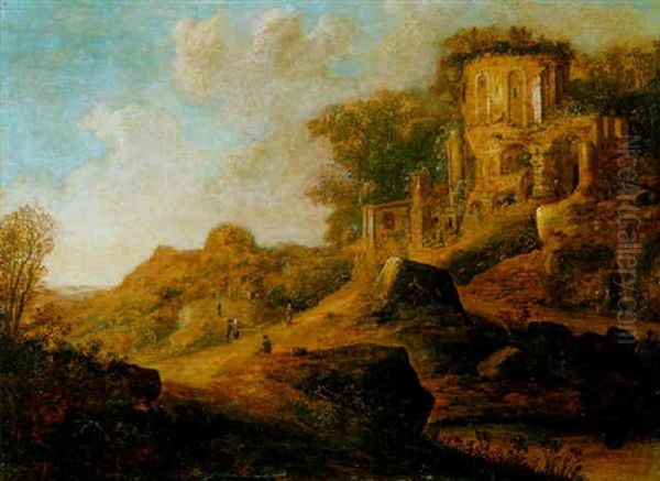 Italienische Landschaft Mit Ruinen Oil Painting by Pieter Anthonisz van Groenewegen