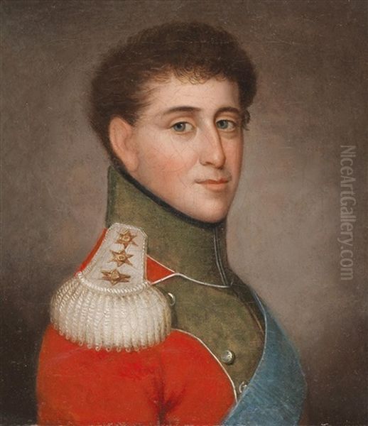 Portrait Of Crown Prince Christian Frederik Of Denmark Oil Painting by Friedrich Carl Groeger