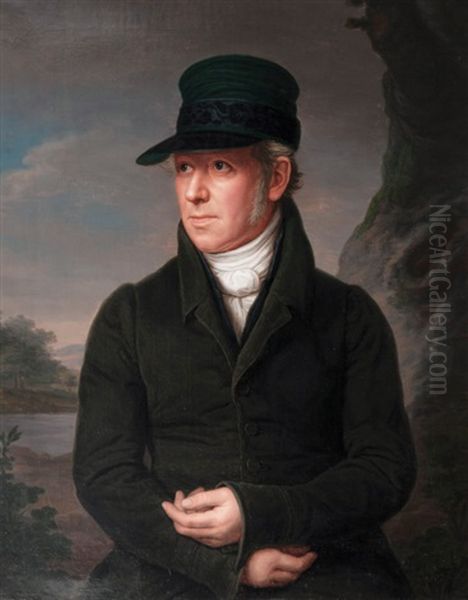 Portrait Of Heinrich Jacob Aldenrath Oil Painting by Friedrich Carl Groeger