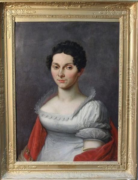 Portrait D'une Jeune Femme Oil Painting by Friedrich Carl Groeger