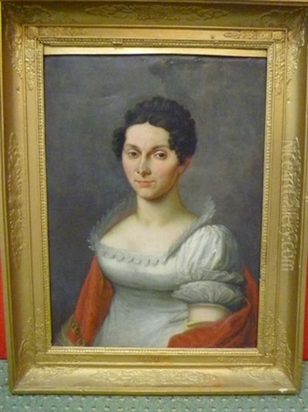 Portrait D'une Jeune Femme Oil Painting by Friedrich Carl Groeger