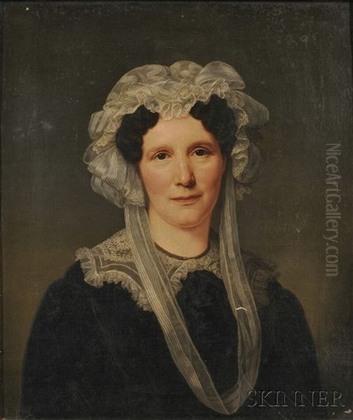 Woman In A Lace Cap And Collar by Friedrich Carl Groeger